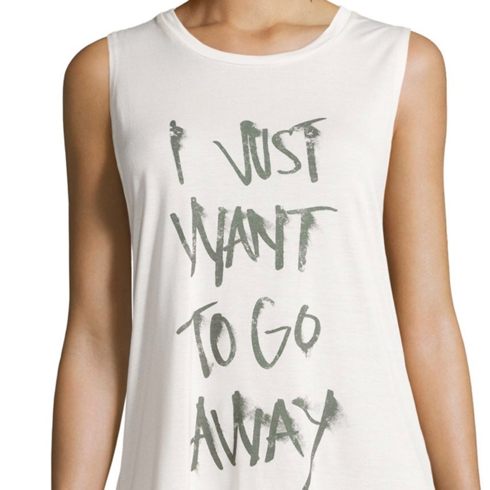 Haute Hippie “I just want to go away” tank top.